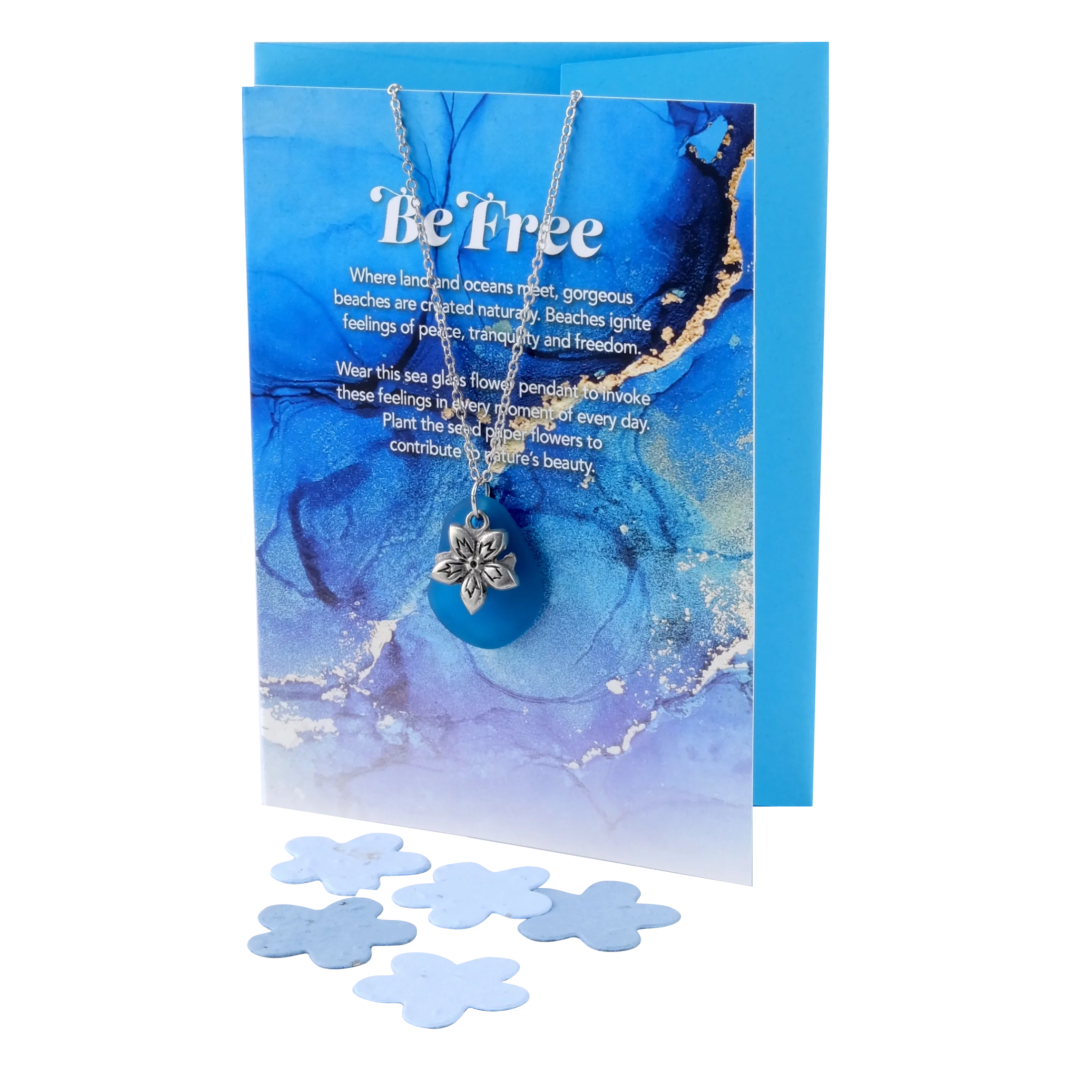 Greeting Card with Glass Necklace